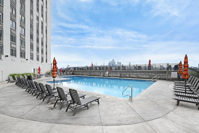 view of pool with a patio