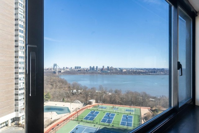 property view of water featuring a city view