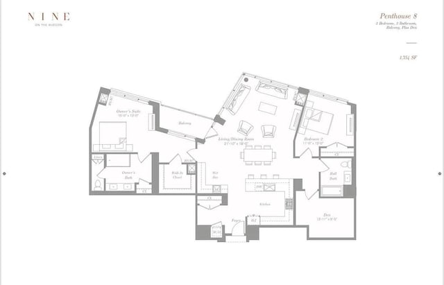 9 Avenue At Port Imperial Unit Ph8, West New York, NJ 07093 - view of property floor plan