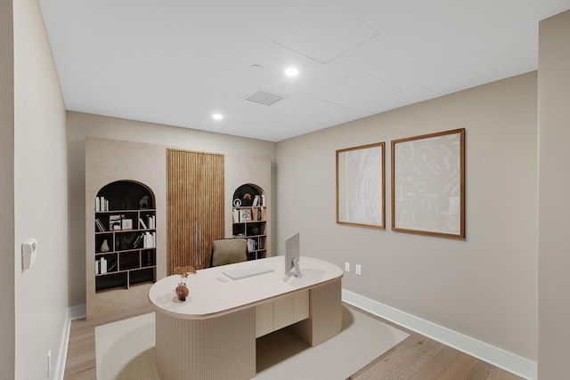 9 Avenue At Port Imperial Unit Ph8, West New York, NJ 07093 - home office featuring light wood-style flooring and recessed lighting