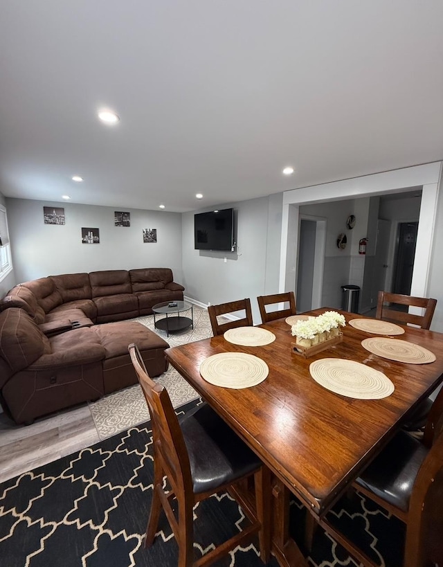 1611 71st St, North Bergen, NJ 07047 - dining space featuring recessed lighting and light wood-type flooring