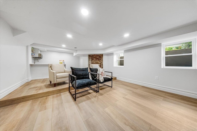 180 Union St, Montclair, NJ 07042 - sitting room with light wood-type flooring, recessed lighting, and plenty of natural light