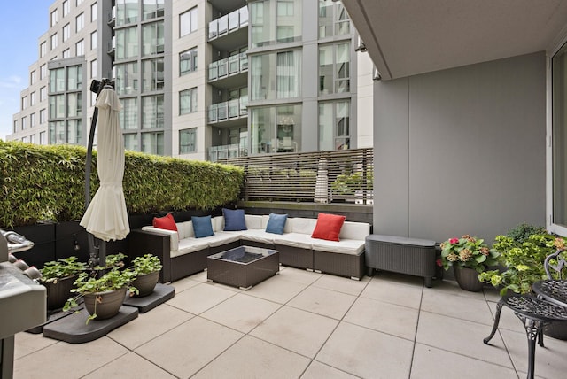 view of patio featuring an outdoor living space