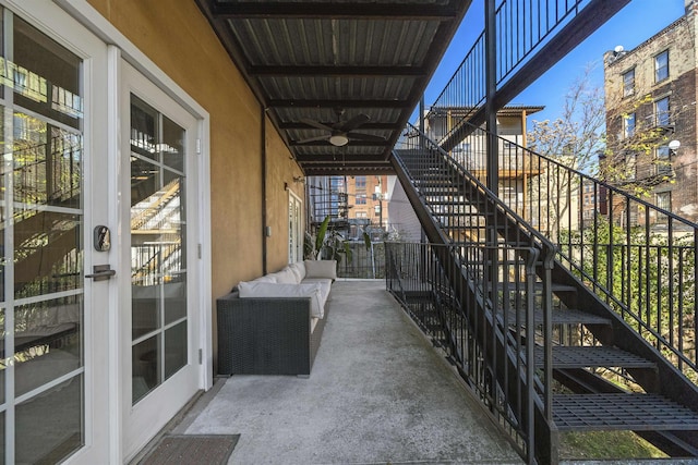 view of patio / terrace with an outdoor hangout area and ceiling fan