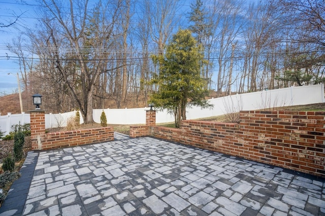 view of patio featuring a fenced backyard