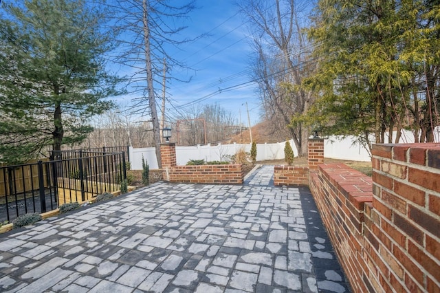 view of patio with a fenced backyard