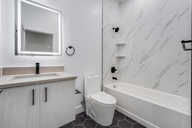 810 6th St Unit 2, Union City, NJ 07087 - full bath with vanity, washtub / shower combination, and tile patterned flooring