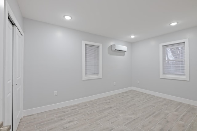 basement with a wall unit AC