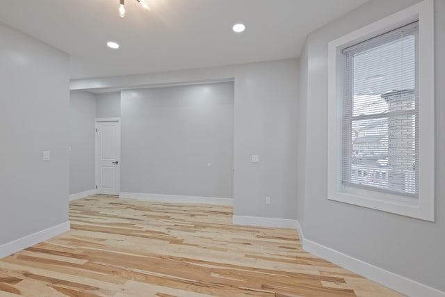 empty room featuring light hardwood / wood-style flooring