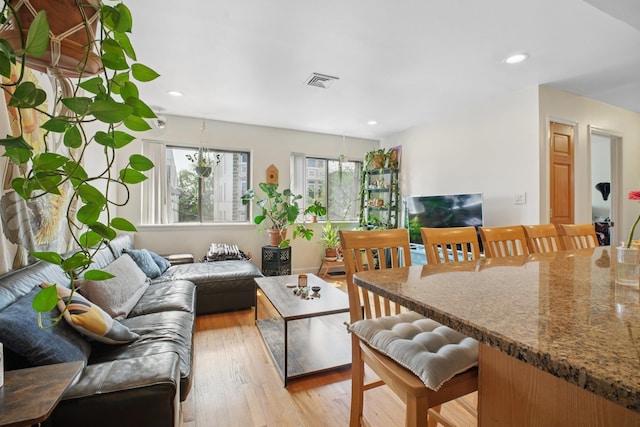 311 Palisade Ave Unit 3B, Jersey City, NJ 07307 - living room featuring light wood-style flooring and recessed lighting