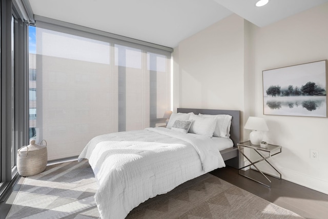 bedroom featuring floor to ceiling windows