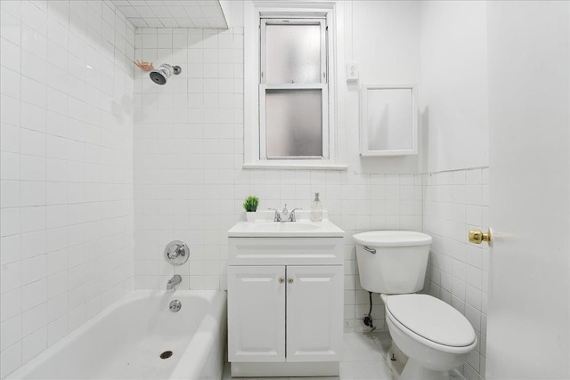 144 Nelson Ave, Jersey City, NJ 07307 - full bath featuring vanity, tile walls, shower / washtub combination, and toilet