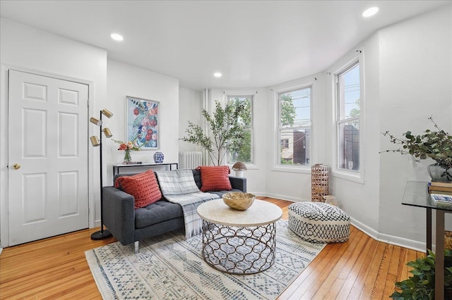 144 Nelson Ave, Jersey City, NJ 07307 - living area with light wood-style floors, baseboards, and recessed lighting