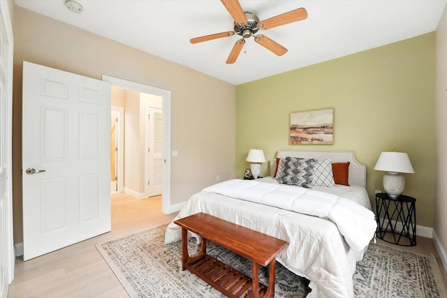 126 Dudley St Unit 315, Jersey City, NJ 07302 - bedroom with light wood-style floors and ceiling fan