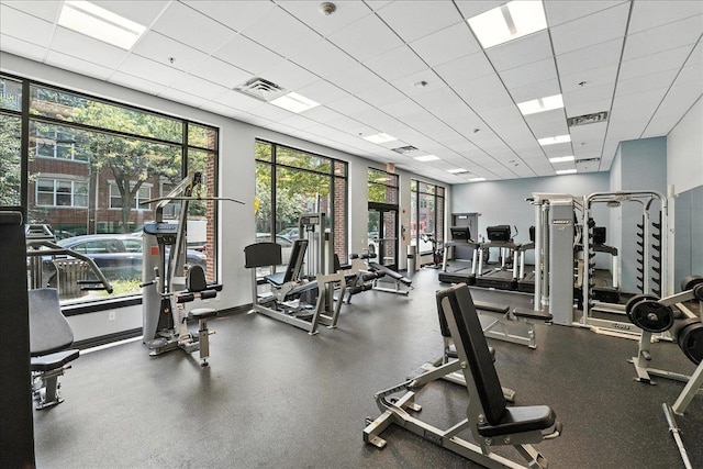 126 Dudley St Unit 315, Jersey City, NJ 07302 - gym featuring a drop ceiling
