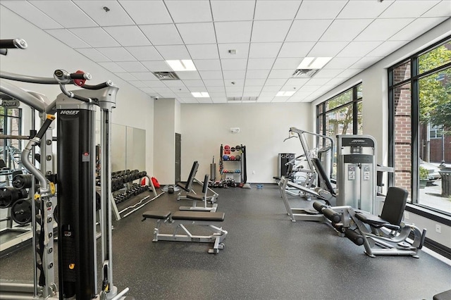 126 Dudley St Unit 315, Jersey City, NJ 07302 - exercise room featuring a paneled ceiling