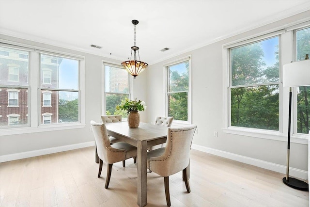 126 Dudley St Unit 315, Jersey City, NJ 07302 - dining room featuring light wood-type flooring, healthy amount of natural light, and ornamental molding