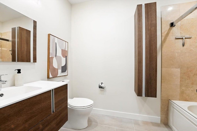 126 Dudley St Unit 315, Jersey City, NJ 07302 - full bath featuring vanity, a bathtub, a shower, and tile patterned flooring