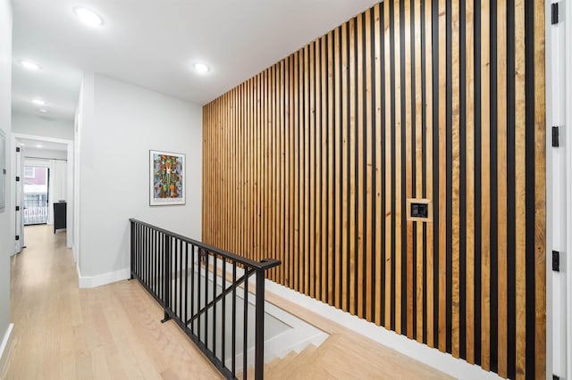 corridor featuring light hardwood / wood-style flooring