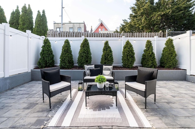 view of patio / terrace featuring an outdoor living space