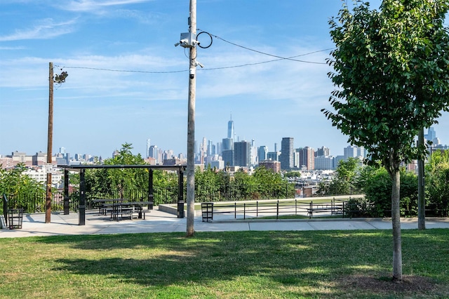 view of home's community with a yard