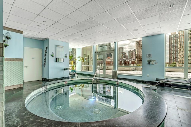 2 2nd St Unit 3805-1, Jersey City, NJ 07302 - community lobby featuring a drop ceiling and floor to ceiling windows