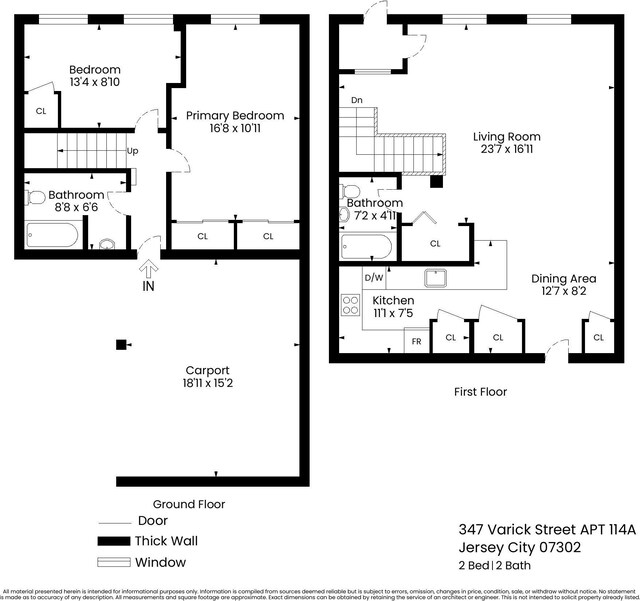 347 Varick St Unit 114A, Jersey City, NJ 07302 - floor plan / room layout