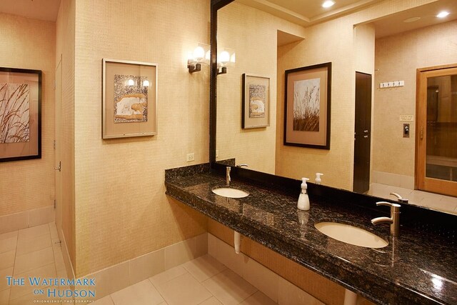8100 River Rd Unit 0107, North Bergen, NJ 07047 - full bathroom with a sink and tile patterned flooring