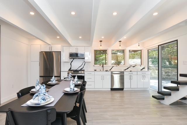 203 Stanhope Rd, Sparta, NJ 07871 - dining space featuring recessed lighting and light wood finished floors
