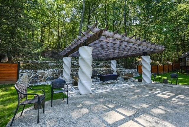 203 Stanhope Rd, Sparta, NJ 07871 - view of patio / terrace with a pergola and an outdoor hangout area