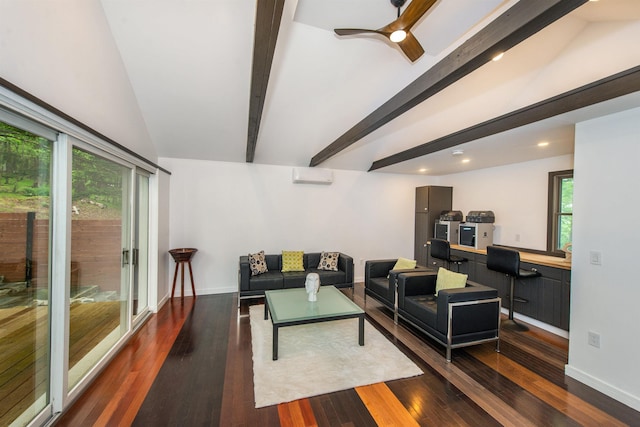203 Stanhope Rd, Sparta, NJ 07871 - living area with dark wood-type flooring, recessed lighting, and a ceiling fan