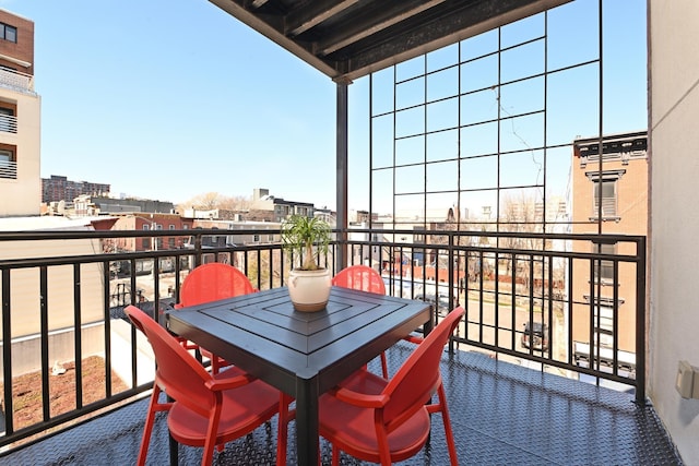 balcony with a city view