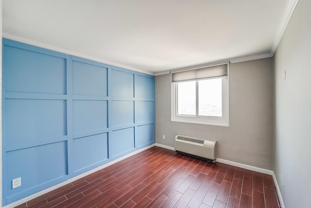 100 Manhattan Ave Unit 2010, Union City, NJ 07087 - empty room with ornamental molding, dark wood-type flooring, and a wall mounted AC