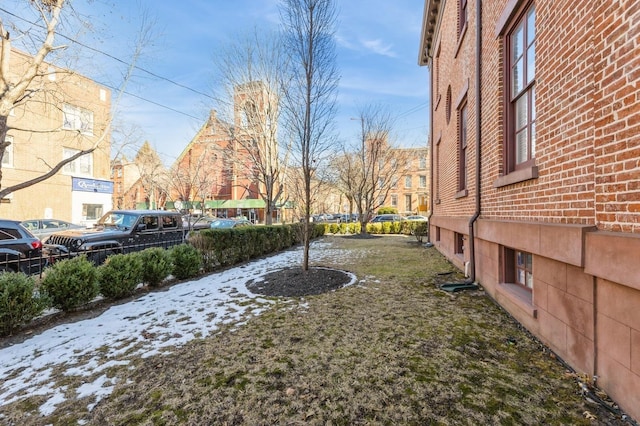 view of yard with fence