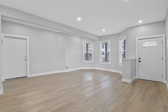95 Claremont Ave, Jersey City, NJ 07304 - foyer featuring light wood-style flooring, plenty of natural light, and recessed lighting