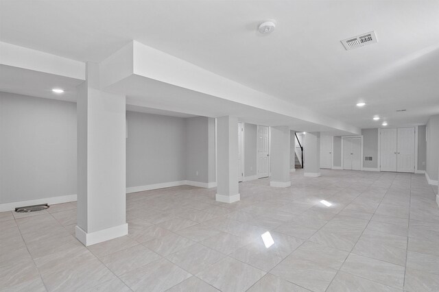 95 Claremont Ave, Jersey City, NJ 07304 - finished basement featuring recessed lighting and stairs