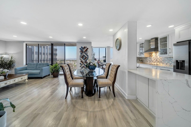 200 Winston Dr Unit 2502, Cliffside Park, NJ 07010 - dining room featuring recessed lighting, baseboards, and light wood-style flooring
