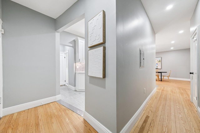 340 Fairmount Ave Apt 209, Jersey City, NJ 07306 - corridor with light wood-style flooring and recessed lighting