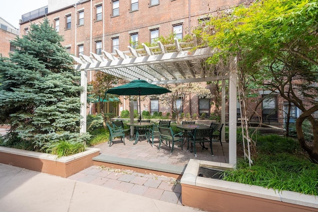 view of patio / terrace with a pergola