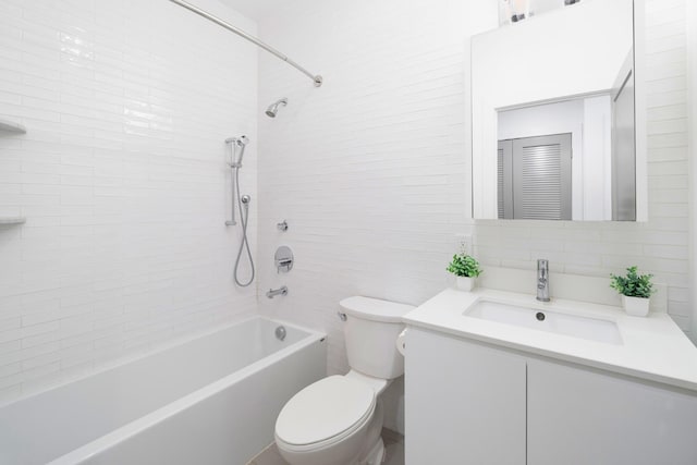 384 7th St Unit 5, Jersey City, NJ 07302 - bathroom featuring  shower combination, vanity, and tile walls