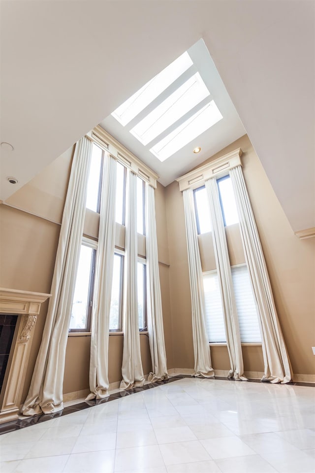 750 Mainsail Ln, Secaucus, NJ 07094 - interior space with a skylight and baseboards