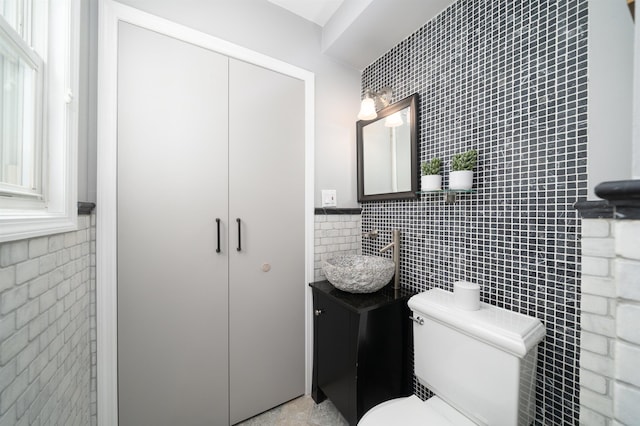 78 Madison St Unit 2, Hoboken, NJ 07030 - bathroom featuring tile walls and vanity