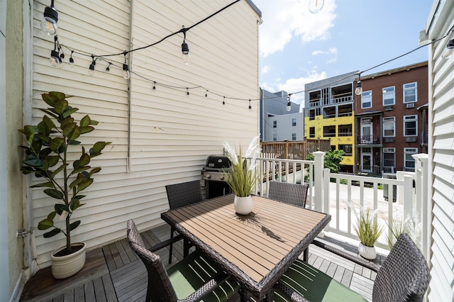 78 Madison St Unit 2, Hoboken, NJ 07030 - wooden deck featuring outdoor dining area and a grill