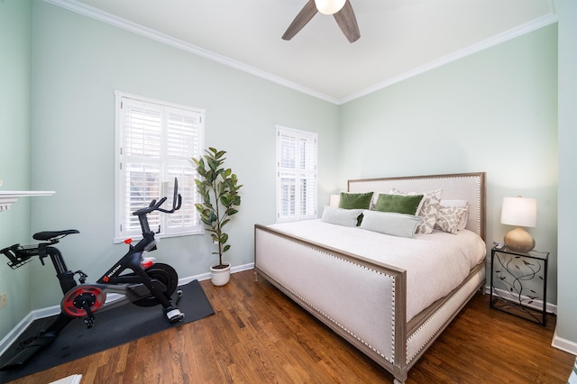 78 Madison St Unit 2, Hoboken, NJ 07030 - bedroom with crown molding, wood finished floors, and a ceiling fan