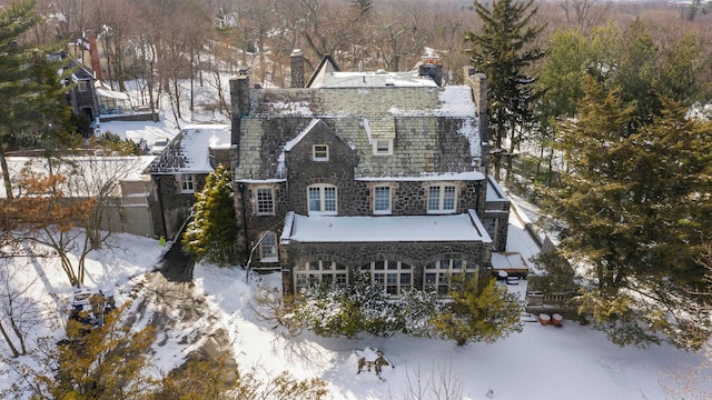 view of snowy aerial view