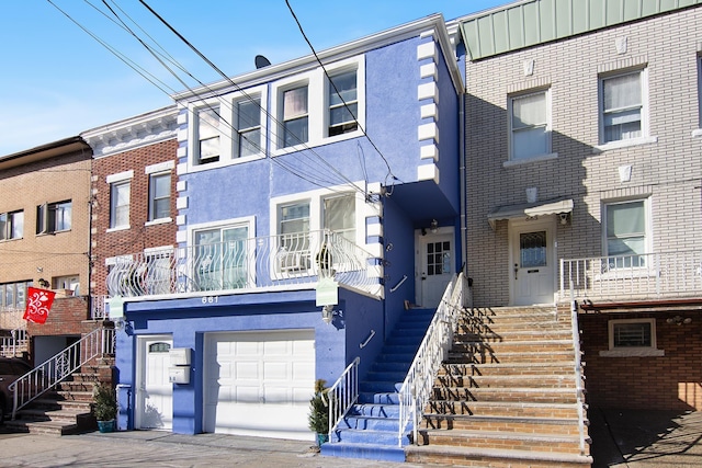 view of property with a garage