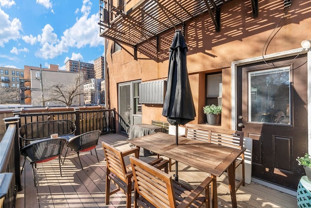 607 1st St Unit 1, Hoboken, NJ 07030 - wooden deck with outdoor dining space
