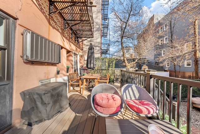 607 1st St Unit 1, Hoboken, NJ 07030 - wooden deck featuring area for grilling
