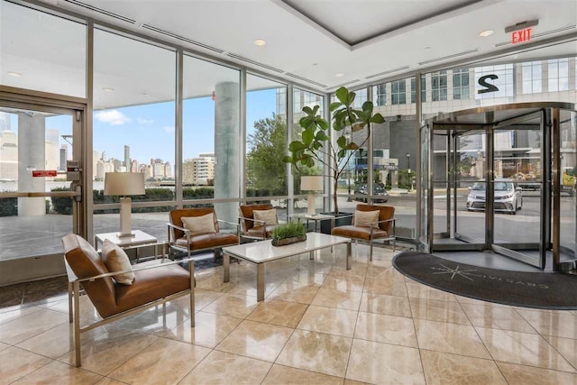 2 2nd St Unit 3103, Jersey City, NJ 07302 - common area featuring expansive windows and a view of skyline