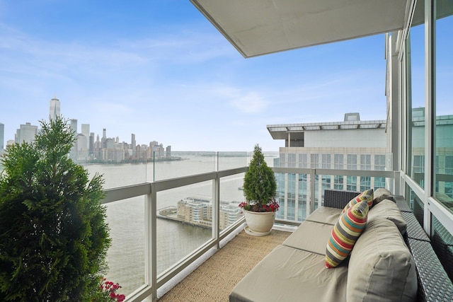 2 2nd St Unit 3103, Jersey City, NJ 07302 - balcony featuring a water view and a view of skyline